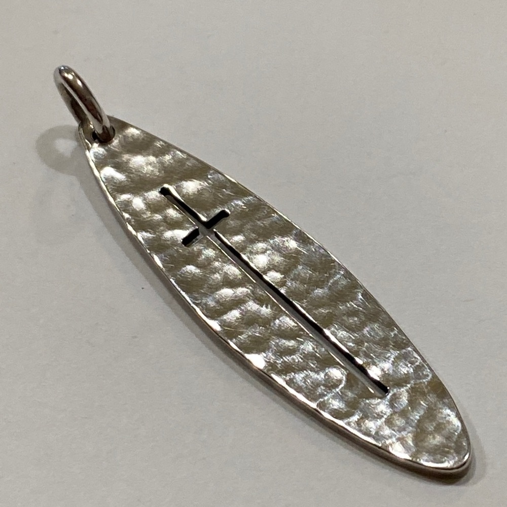 James Avery hammered Pendant pierced cross